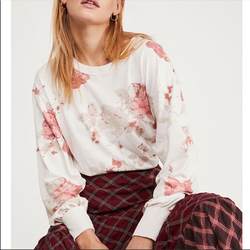 Free People We the Free Arielle Long Sleeve Top in Neutral Combo